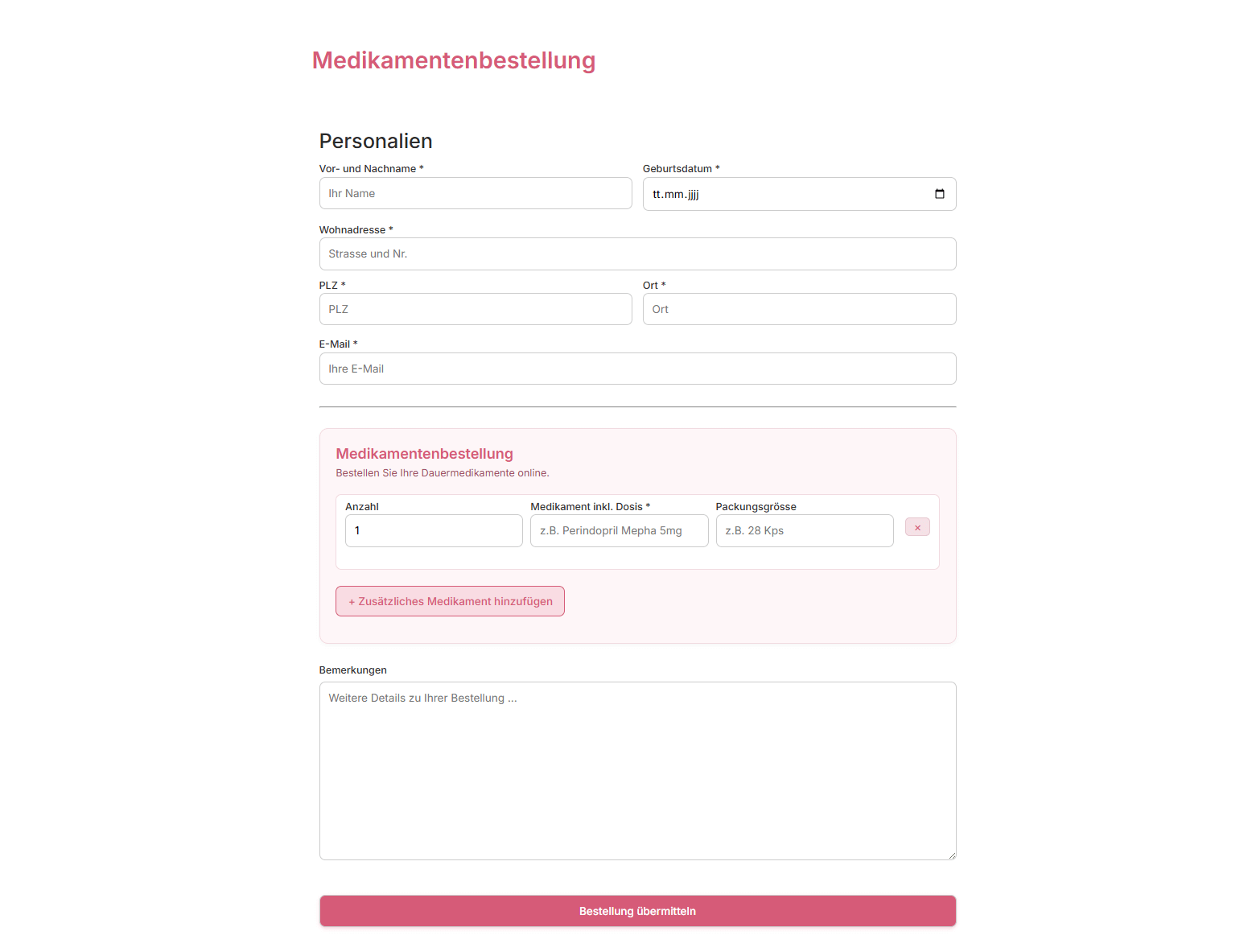 Online-Medikamentenbestellung