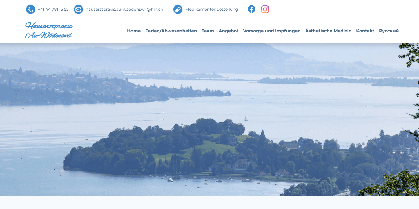 Hausarztpraxis Au-Wädenswil – Praxiswebsite
